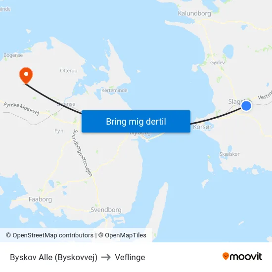 Byskov Alle (Byskovvej) to Veflinge map