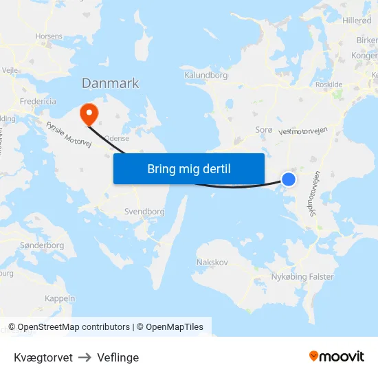 Kvægtorvet to Veflinge map