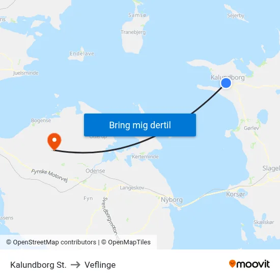 Kalundborg St. to Veflinge map