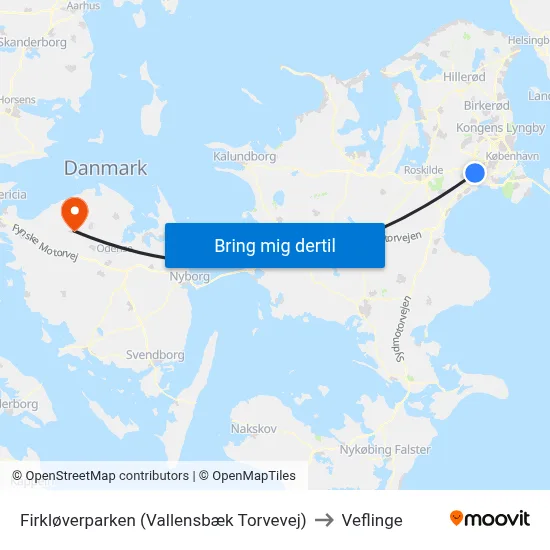 Firkløverparken (Vallensbæk Torvevej) to Veflinge map