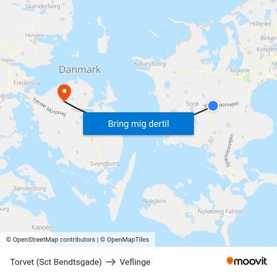 Torvet (Sct Bendtsgade) to Veflinge map