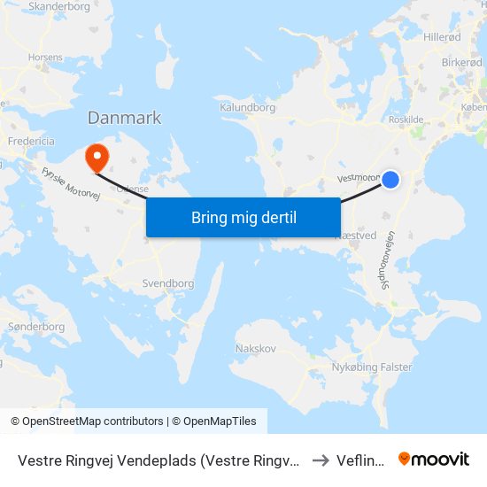 Vestre Ringvej Vendeplads (Vestre Ringvej) to Veflinge map