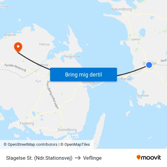 Slagelse St. (Ndr.Stationsvej) to Veflinge map