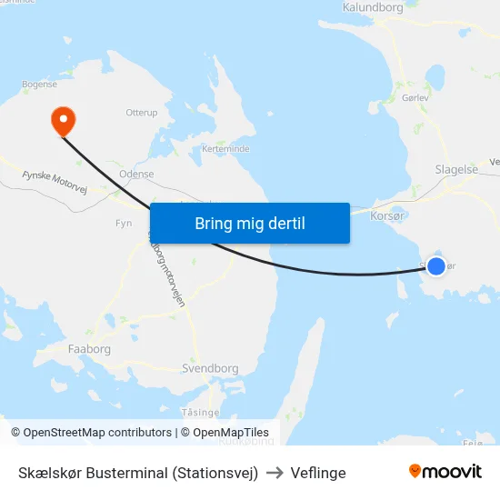 Skælskør Busterminal (Stationsvej) to Veflinge map