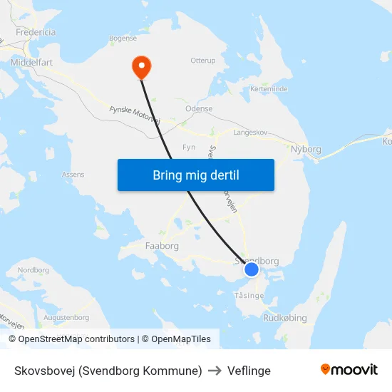 Skovsbovej (Svendborg Kommune) to Veflinge map