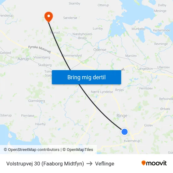 Volstrupvej 30 (Faaborg Midtfyn) to Veflinge map
