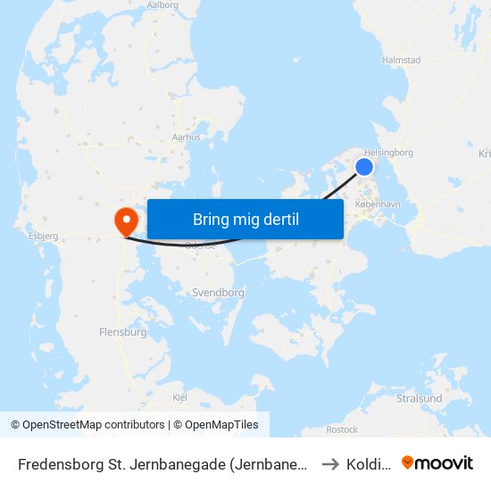 Fredensborg St. Jernbanegade (Jernbanegade) to Kolding map