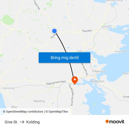 Give St. to Kolding map