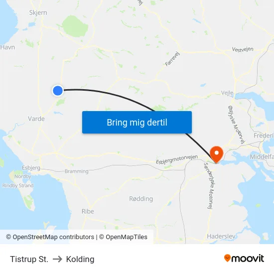 Tistrup St. to Kolding map