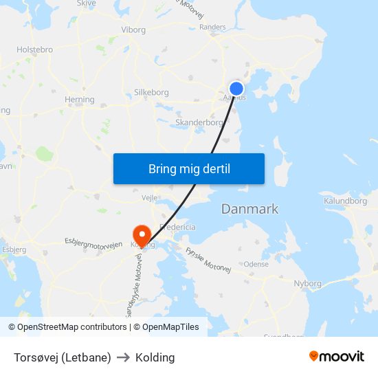 Torsøvej (Letbane) to Kolding map
