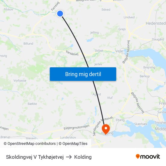 Skoldingvej V Tykhøjetvej to Kolding map