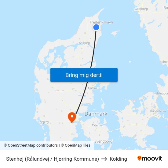 Stenhøj (Rålundvej / Hjørring Kommune) to Kolding map