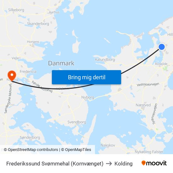 Frederikssund Svømmehal (Kornvænget) to Kolding map