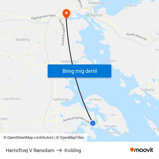 Hørtoftvej V Rønsdam to Kolding map