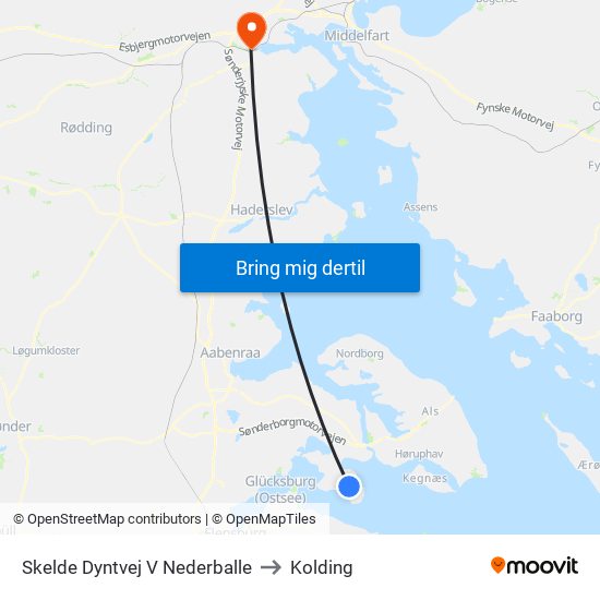 Skelde Dyntvej V Nederballe to Kolding map