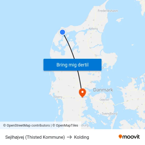 Sejlhøjvej (Thisted Kommune) to Kolding map