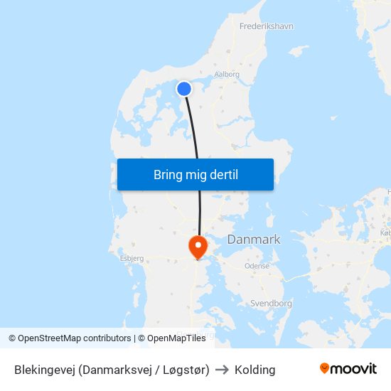 Blekingevej (Danmarksvej / Løgstør) to Kolding map