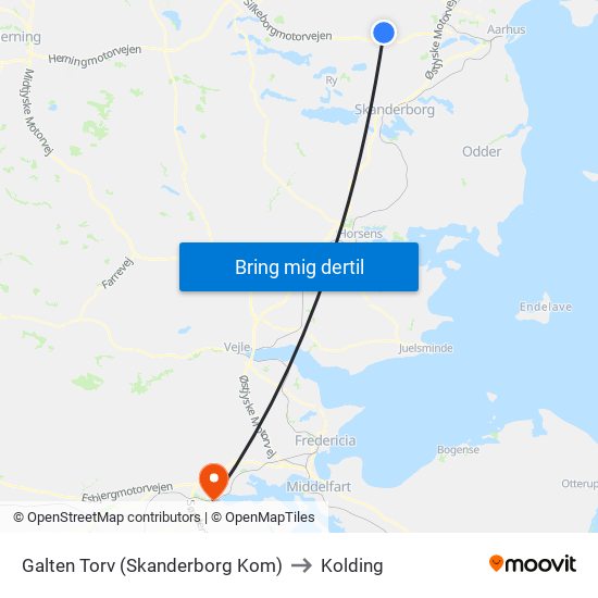 Galten Torv (Skanderborg Kom) to Kolding map