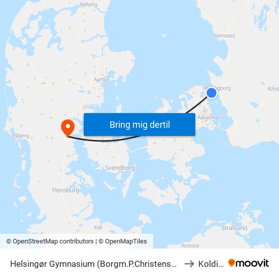 Helsingør Gymnasium (Borgm.P.Christensens Vej) to Kolding map