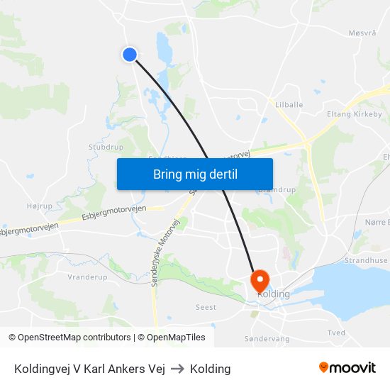 Koldingvej V Karl Ankers Vej to Kolding map