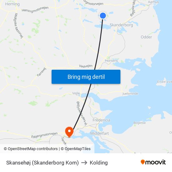 Skansehøj (Skanderborg Kom) to Kolding map