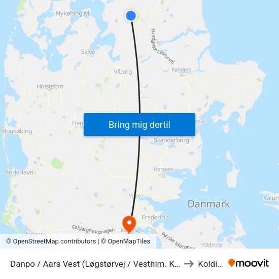 Danpo / Aars Vest (Løgstørvej / Vesthim. Komm) to Kolding map