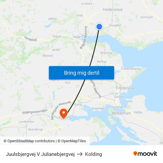 Juulsbjergvej V Julianebjergvej to Kolding map