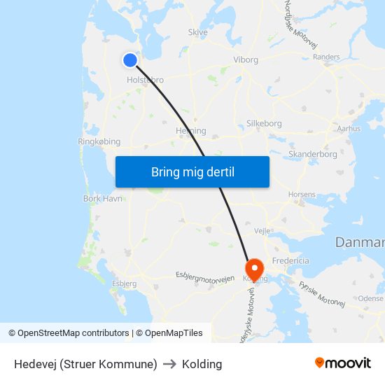 Hedevej (Struer Kommune) to Kolding map