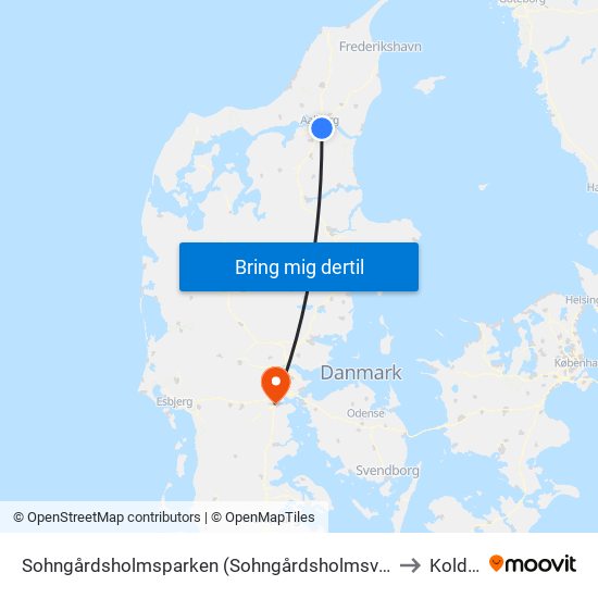 Sohngårdsholmsparken (Sohngårdsholmsvej / Aalborg) to Kolding map