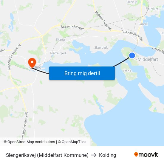 Slengeriksvej (Middelfart Kommune) to Kolding map