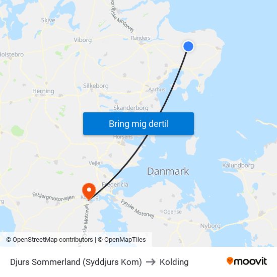 Djurs Sommerland (Syddjurs Kom) to Kolding map