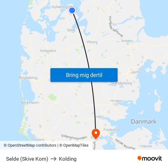 Selde (Skive Kom) to Kolding map