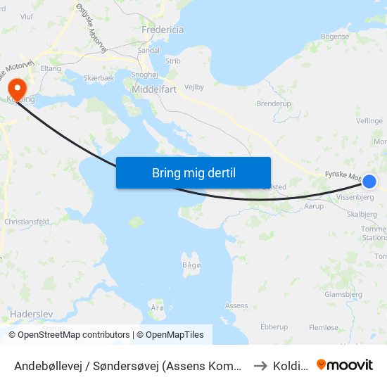 Andebøllevej / Søndersøvej (Assens Kommune) to Kolding map