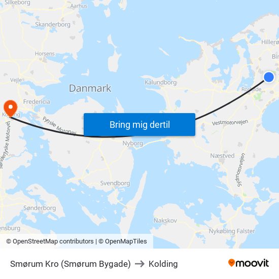 Smørum Kro (Smørum Bygade) to Kolding map