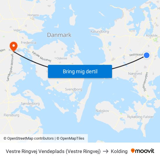 Vestre Ringvej Vendeplads (Vestre Ringvej) to Kolding map