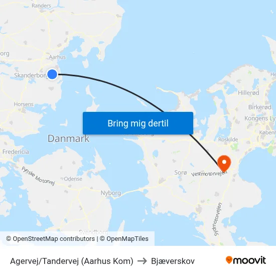 Agervej/Tandervej (Aarhus Kom) to Bjæverskov map