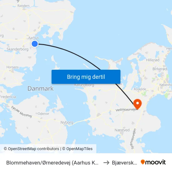 Blommehaven/Ørneredevej (Aarhus Kom) to Bjæverskov map