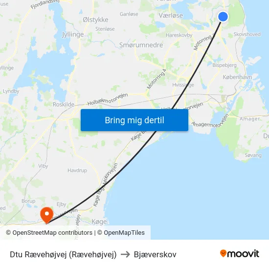 Dtu Rævehøjvej (Rævehøjvej) to Bjæverskov map