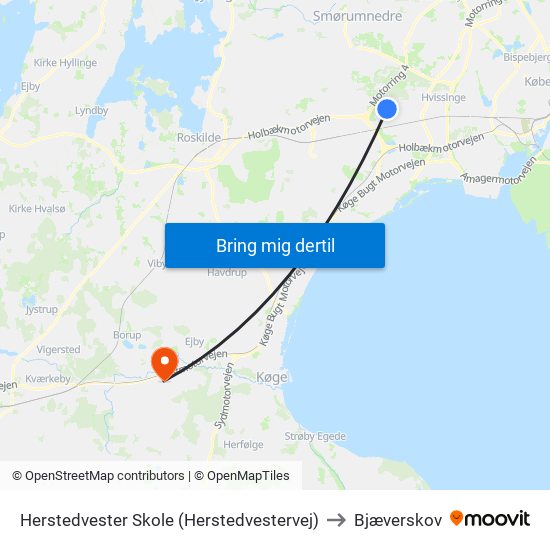 Herstedvester Skole (Herstedvestervej) to Bjæverskov map