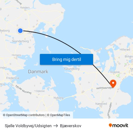 Sjelle Voldbyvej/Udsigten to Bjæverskov map