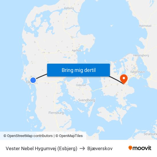 Vester Nebel Hygumvej (Esbjerg) to Bjæverskov map