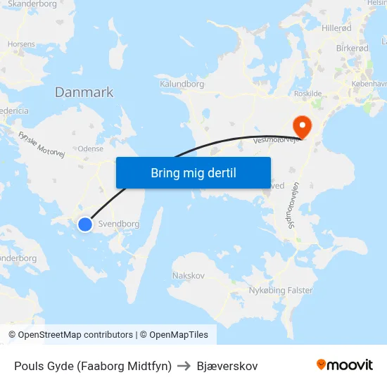 Pouls Gyde (Faaborg Midtfyn) to Bjæverskov map