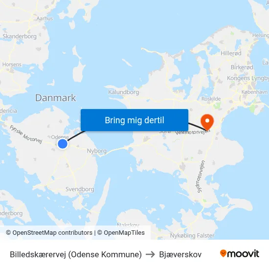 Billedskærervej (Odense Kommune) to Bjæverskov map