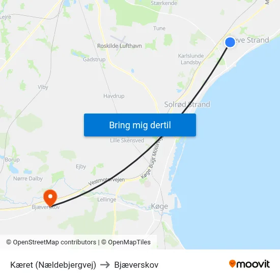 Kæret (Nældebjergvej) to Bjæverskov map