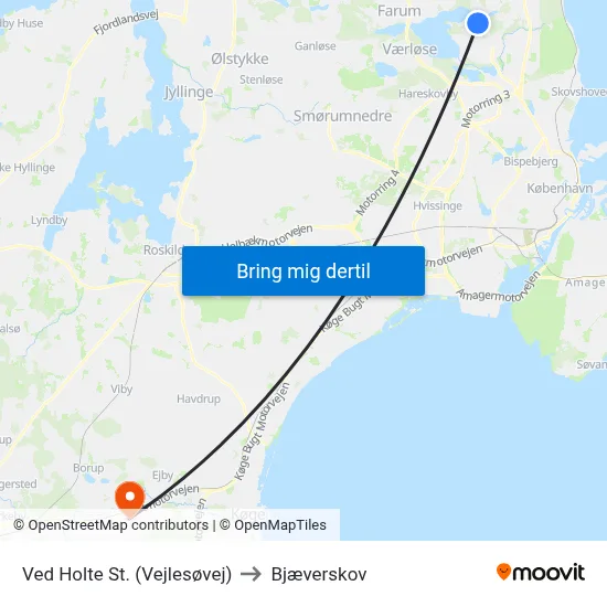 Ved Holte St. (Vejlesøvej) to Bjæverskov map