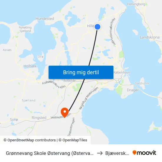 Grønnevang Skole Østervang (Østervang) to Bjæverskov map