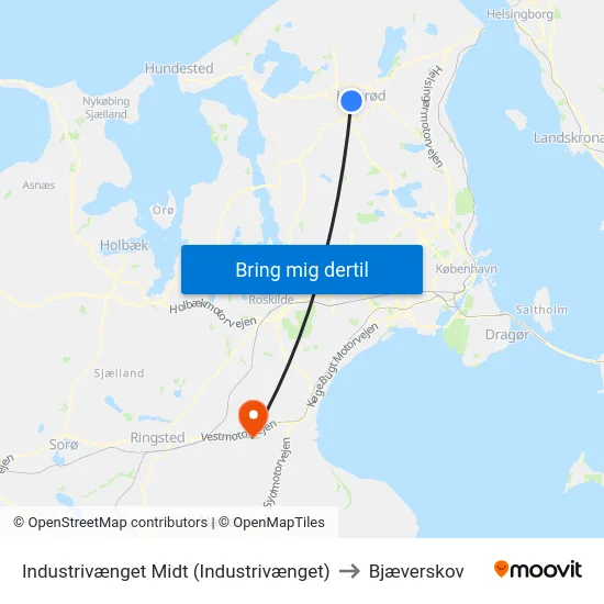 Industrivænget Midt (Industrivænget) to Bjæverskov map