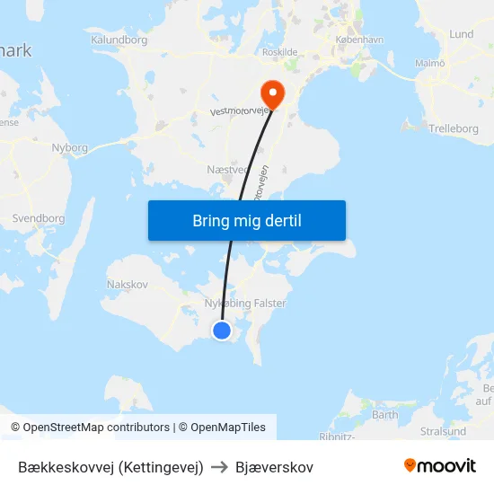 Bækkeskovvej (Kettingevej) to Bjæverskov map