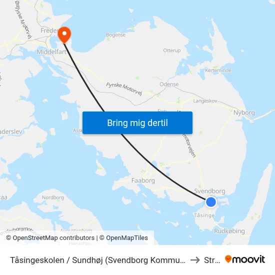 Tåsingeskolen / Sundhøj (Svendborg Kommune) to Strib map