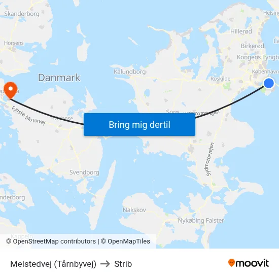 Melstedvej (Tårnbyvej) to Strib map